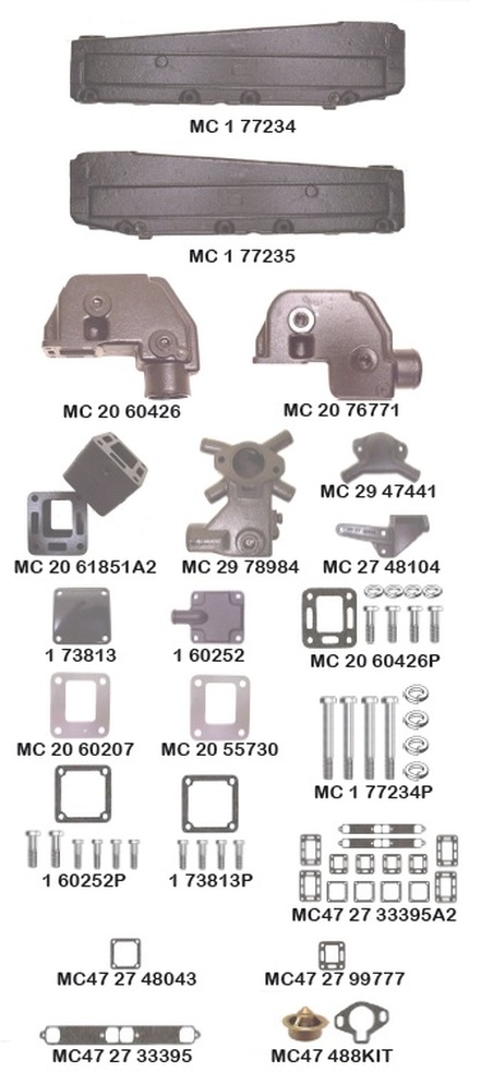 3" Spacer Extension Kit for Mercruiser Manifold Riser Elbow Repl 93320A13